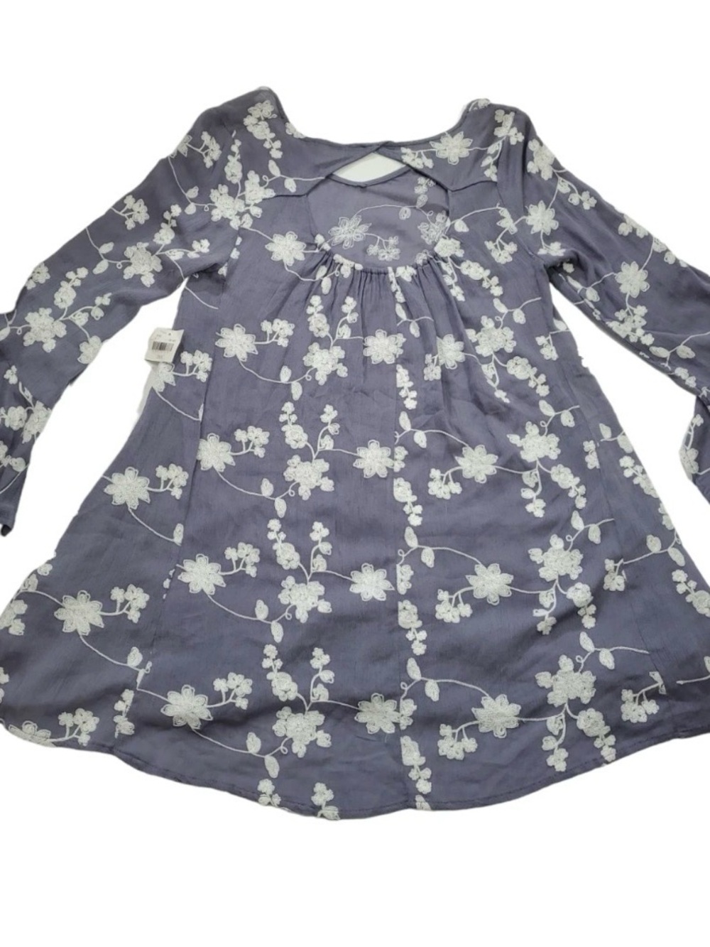 Altar'd State Lavender Floral Embroidered Long-Sleeve Top